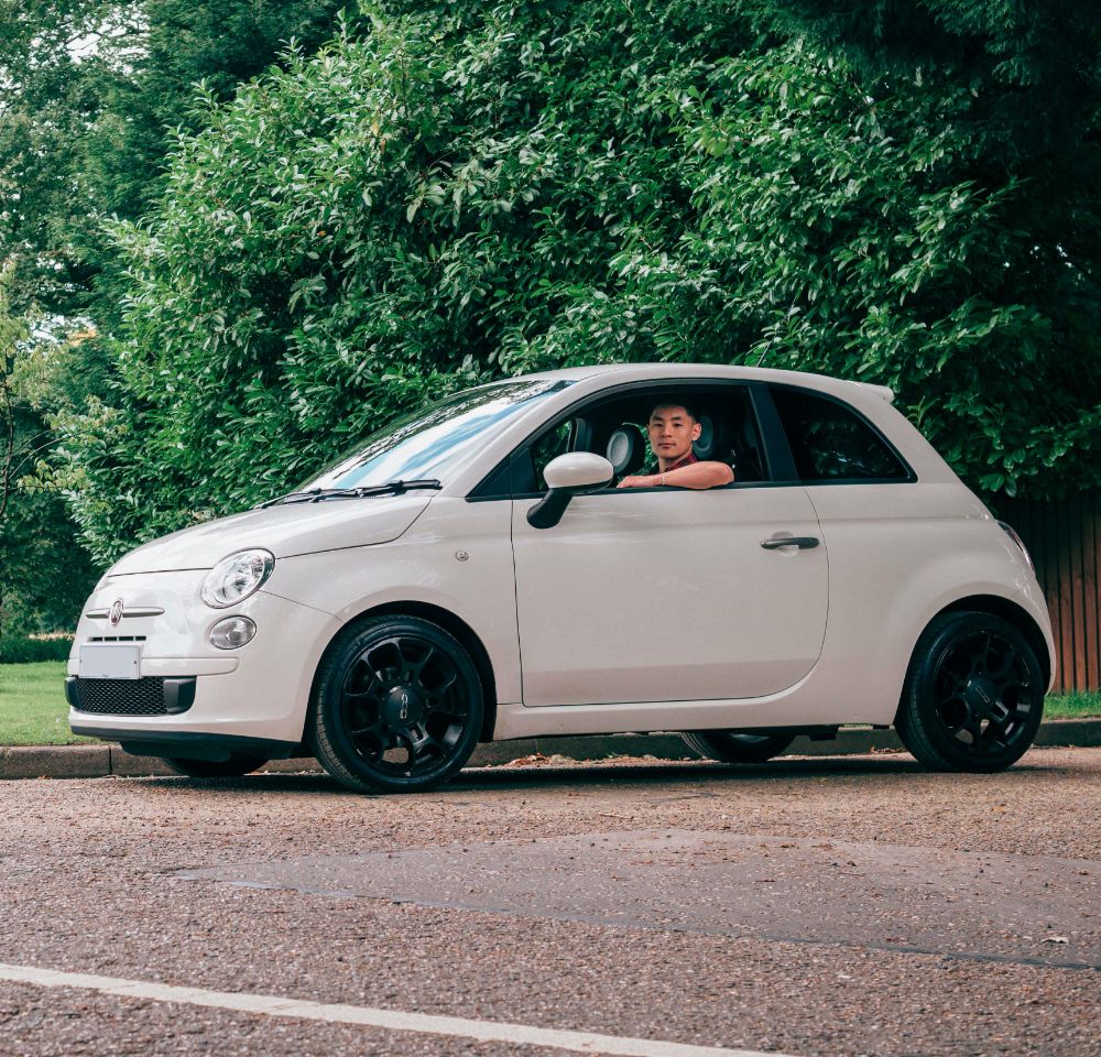 Young driver in Fiat