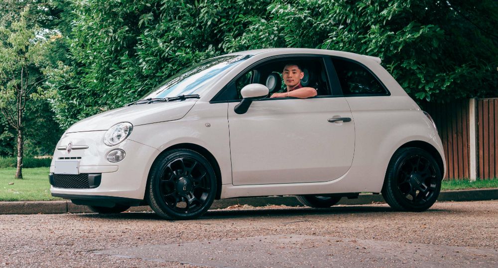 Young driver in Fiat