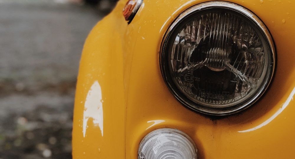 Close-up of Fiat headlight