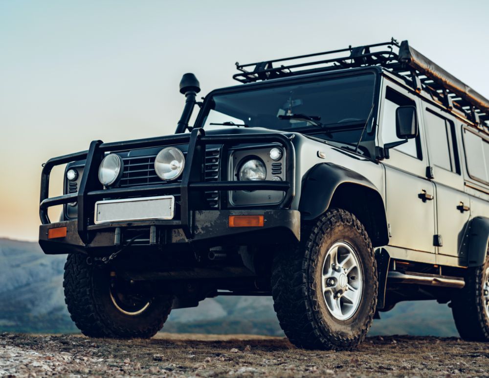 Land Rover on a mountain