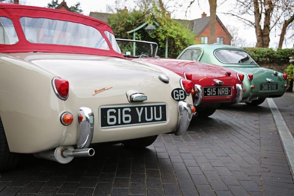 Three Austin-Healey Sprites