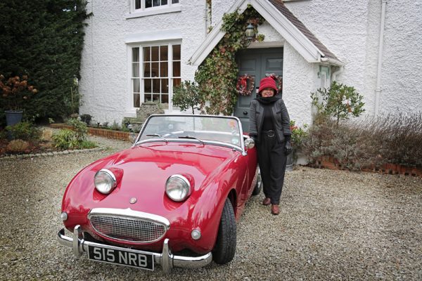 Red Austin-Healey frogeye Sprite