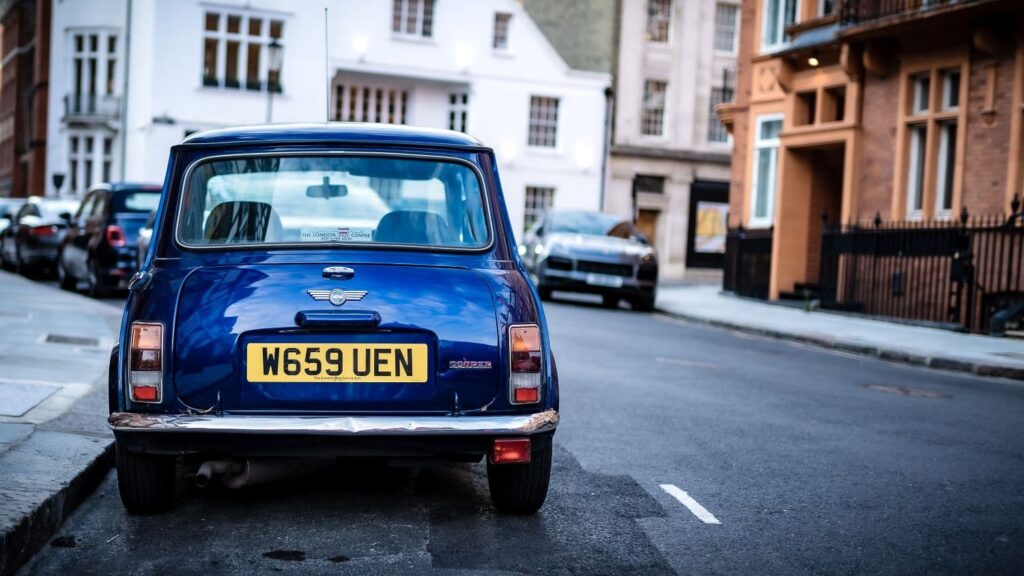 Classic car on UK road