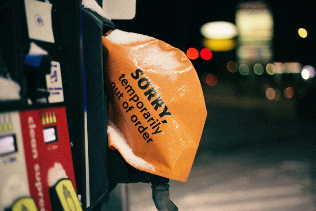 Petrol pump out of order